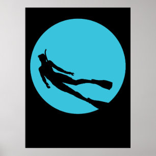 Poster Silhueta de mergulho