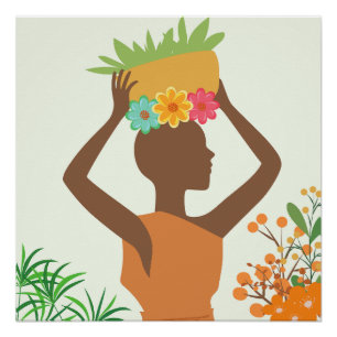 Póster Silhueta de Mulher Negra