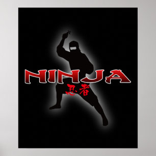 Poster Silhueta de Ninja