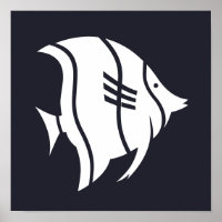 Silhueta de PEIXE com risca náutica |