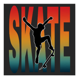 Póster Silhueta de Skate Skateboarding