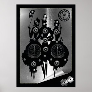 Poster Silhueta de Steampunk do processo