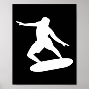 Poster Silhueta de Surfista Arte de Onda de Surfista Lega
