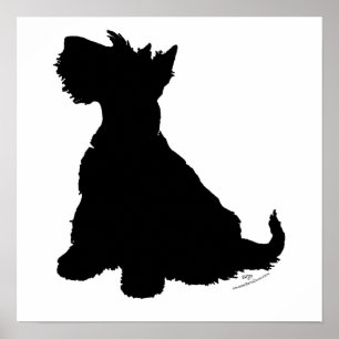 Póster Silhueta de Terrier Escocês