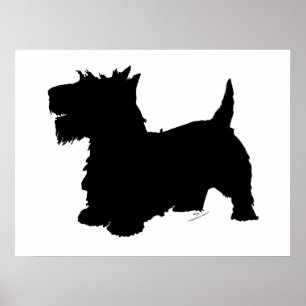 Póster Silhueta de Terrier Escocês