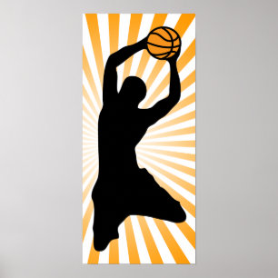 Poster silhueta do basquetebol