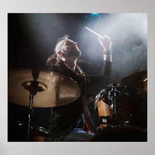 Poster Silhueta do tambor, definição de palco escuro