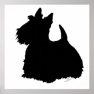 Póster Silhueta do Terrier Escocês