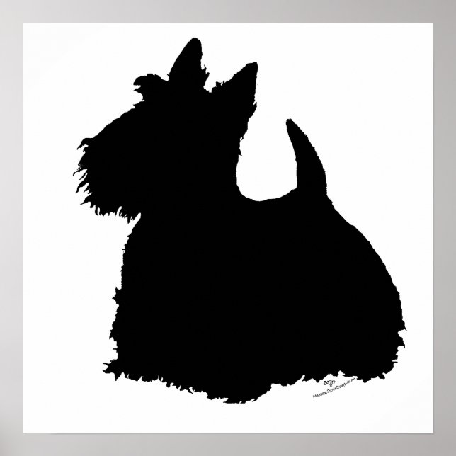 Póster Silhueta do Terrier Escocês (Frente)
