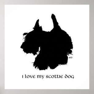 Poster Silhueta do Terrier Escocês