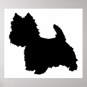 Poster Silhueta do Terrier West Highland White