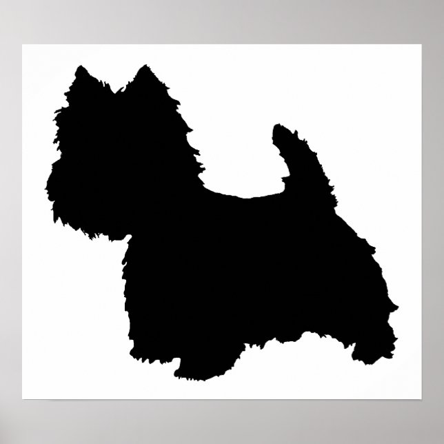 Poster Silhueta do Terrier West Highland White (Frente)