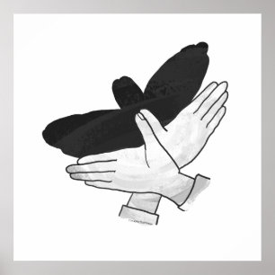 Poster Silhueta Eagle da mão