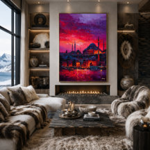 Silhueta expressionista de Istambul vibrante cidad