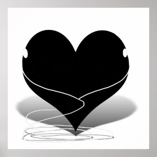 Póster Silhueta iHeart (com botões auriculares)
