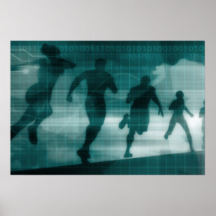 Poster Silhueta Illustrati do software do perseguidor do