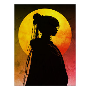 Póster Silhueta Mística ao Luar – Anime Elegante