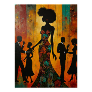 Póster Silhueta Musical Harlem Renaissance