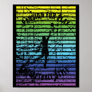 Poster Silhueta Preta De Um Jogador De Basquete Contra A