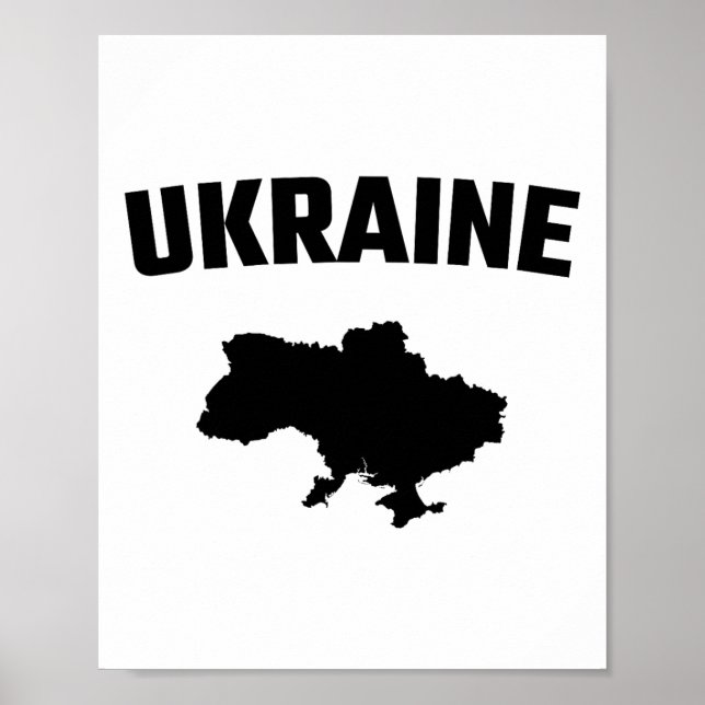 Poster Silhueta Preta Isolada De Um Mapa Da Ucrânia  (Frente)