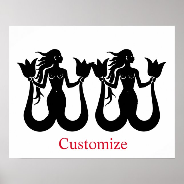 Poster Silhueta Sereia de Duas Caudas Thunder_Cove (Frente)