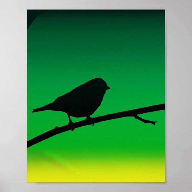 Poster Silhueta Sparrow Sobre Limoneno (Frente)