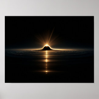 Poster Silhueta Surreal Caindo em Vórtice Cósmico Colorid