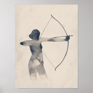 Poster Silhueta Watercolor de Arqueiros