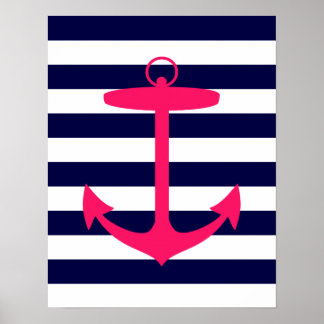 Póster Silhuette de Âncora Rosa