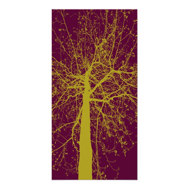 Póster Silhuette de árvore de inverno (Frente)