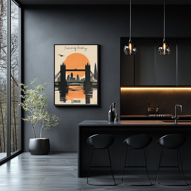 Poster Silhuette de Londres, Tower Bridge Sunset Reflexõe (Criador carregado)