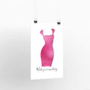Poster Silhuette Inspiracional Glam Feminina
