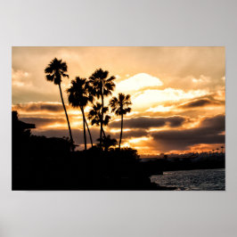 Poster Silhuette Sunset Em San Diego