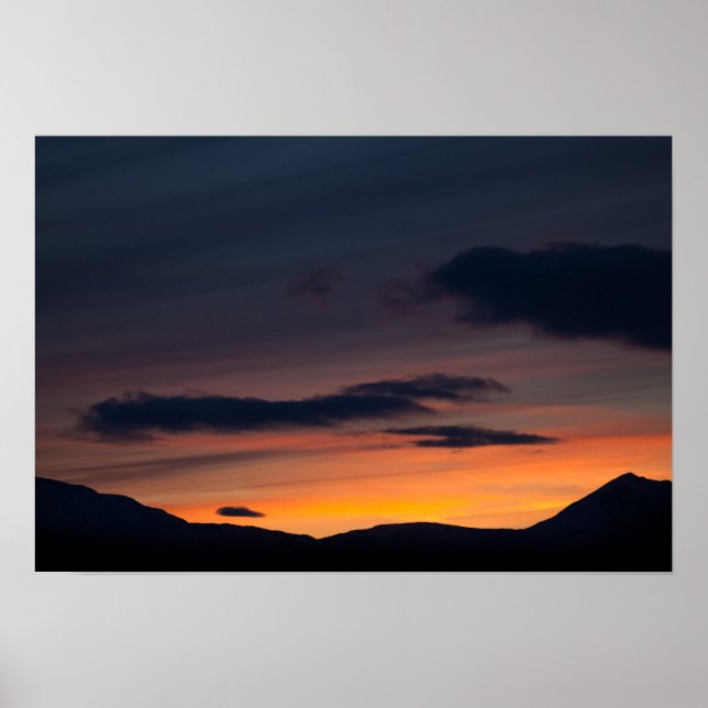 Poster Silhuette Sunset Mountain (Frente)