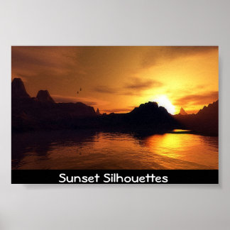 Poster Silhuettes Sunset
