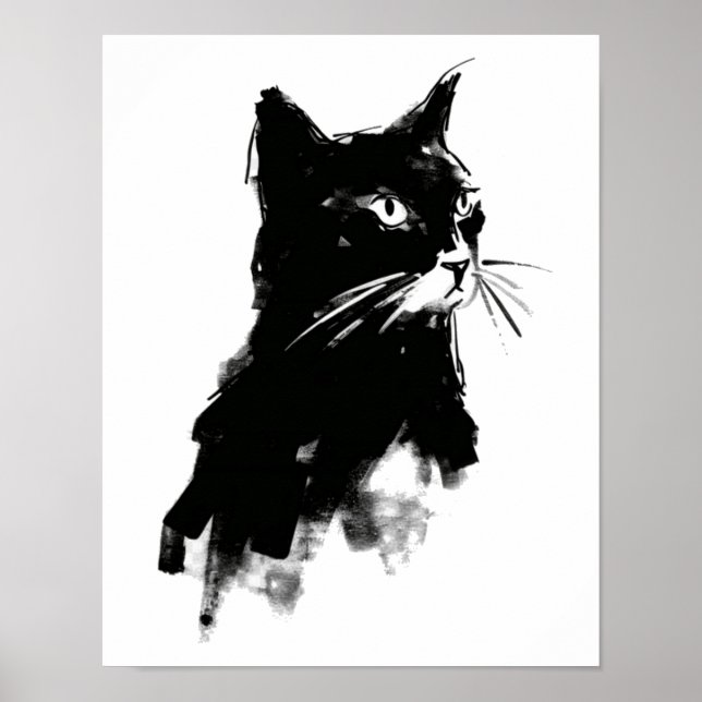 Poster Silhute de gato pequeno (Frente)