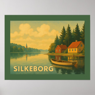 Poster Silkeborg Dinamarca Lago