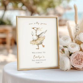 Poster Silly Goose 3rd Birthday Watercolor Welcome