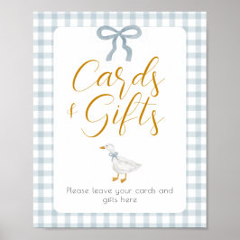 Poster Silly Goose Blue Gingham Cards Gifts Table Sign
