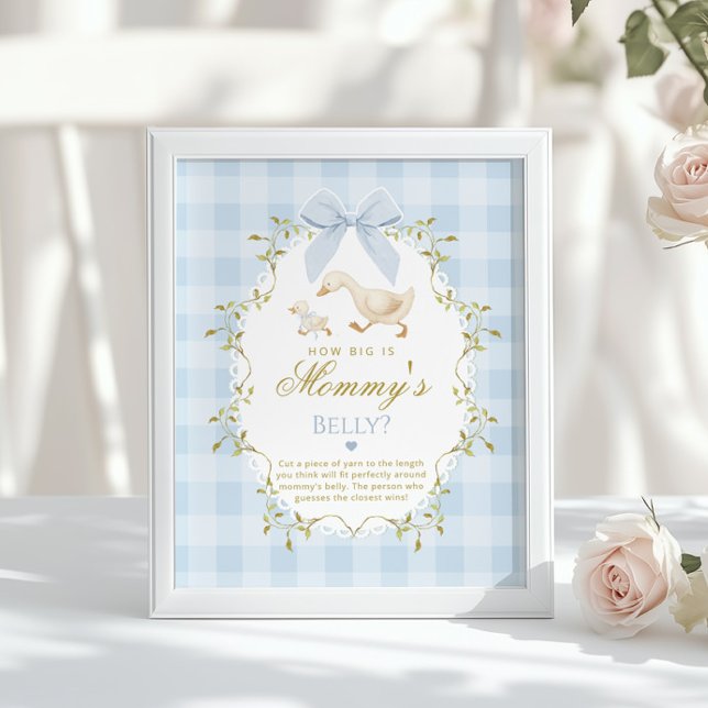 Poster Silly Goose How big is belly Blue Gingham (Criador carregado)