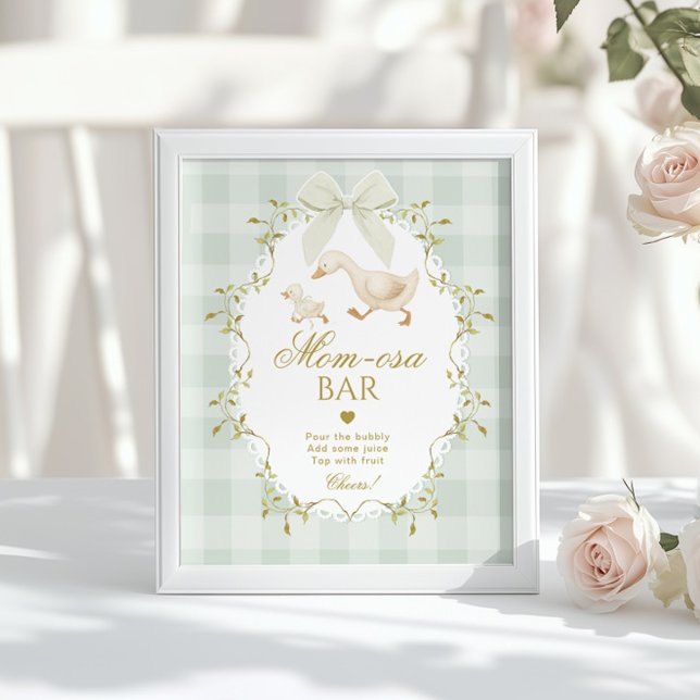 Poster Silly Goose Momosa bar Green Gingham (Criador carregado)