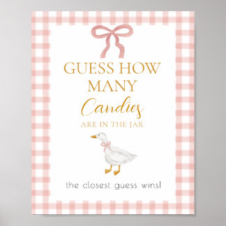 Poster Silly Goose Pink Gingham Guess How Many Game