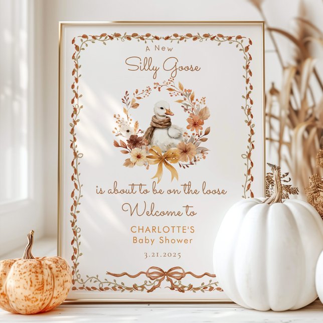 Poster Silly Goose Rustic Fall Baby Shower Welcome (Criador carregado)