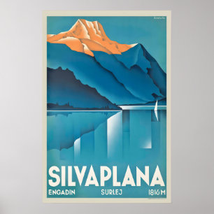 Poster Silvaplana Engadina Surlej Alpes suíços Suíça