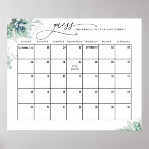 Poster Silver Deixa Sucultos Adivinhar Calendário de Dat