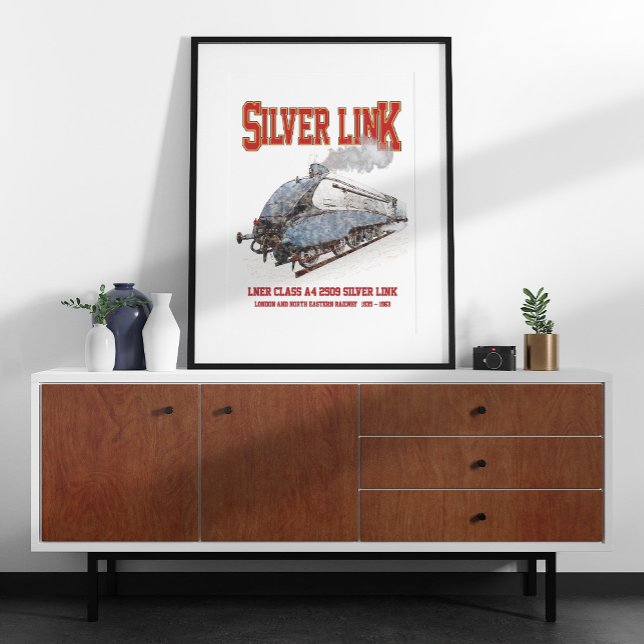 Poster Silver Link - LNER Class A4 2509 Steam Train Loco (Criador carregado)