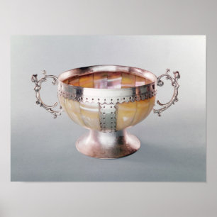 Póster Silver mounted mother-of-pearl wassail bowl