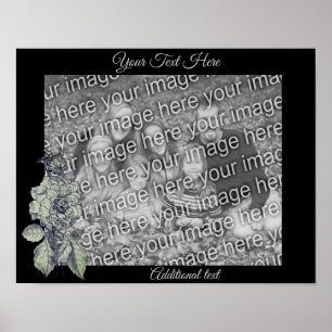 Poster Silver Peony Flower Personalizado Adicionar Sua Fo