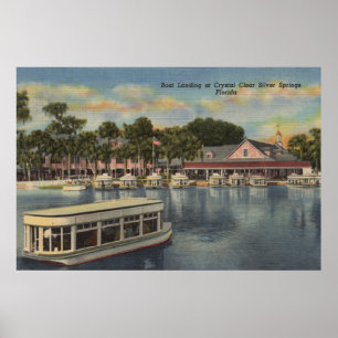 Póster Silver Springs, FL - opinião do beira-rio do barc
