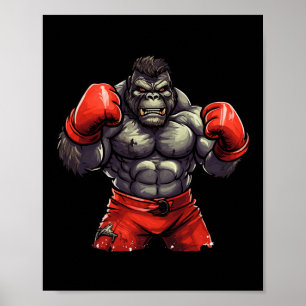 Poster Silverback Gorilla Gym Roupa Body Building Boxin